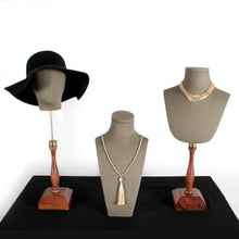 Adjustable Linen Bust with Wood Base