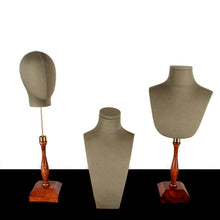 Adjustable Linen Bust with Wood Base