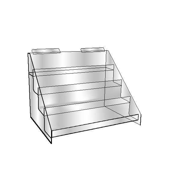 Acrylic Slatwall 4 Tier bin
