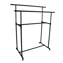 Pipe Style Double Rack-Matte Black
