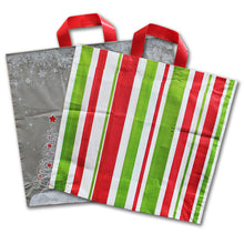 Plastic Holiday Shopping Bags - 16" x 15" x 6"