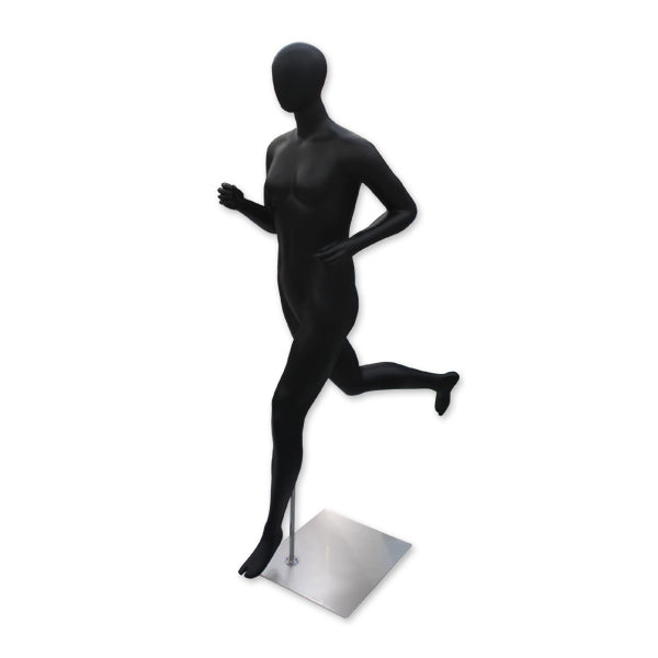Sports Series Mannequins: Female Runner Mannequin - Matte Black