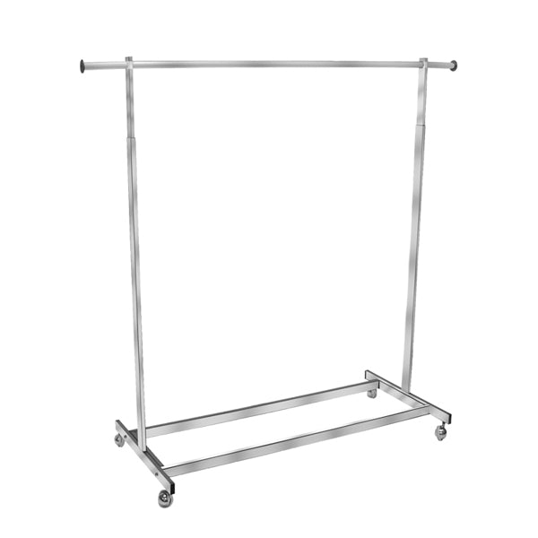 Single Chrome Rolling Rack-Rectangular Tubing - Chrome